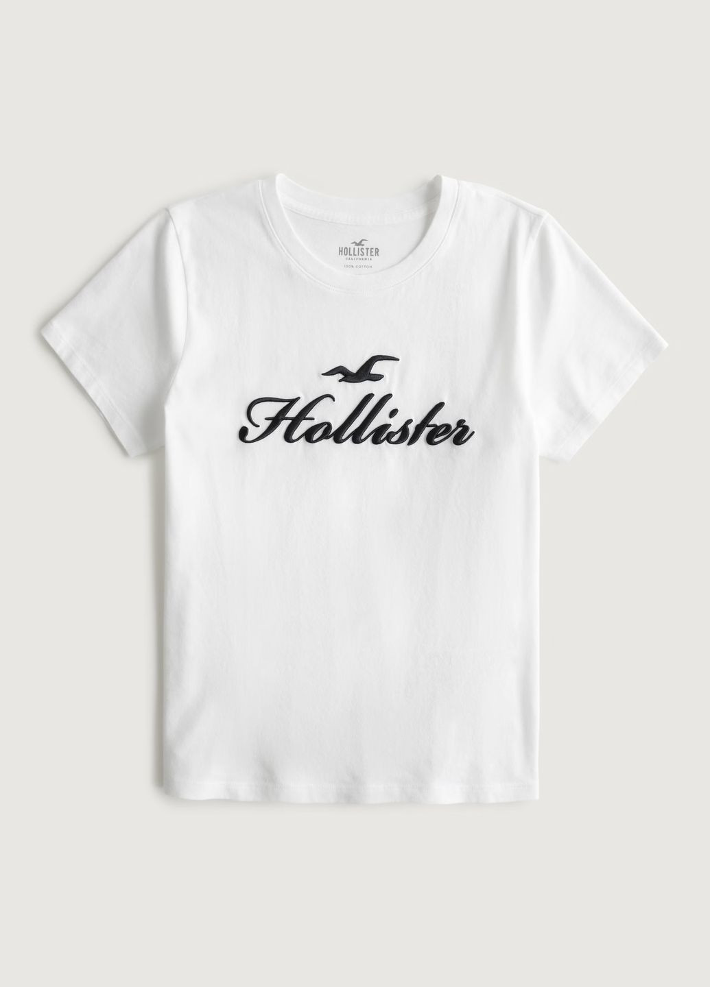 Біла літня футболка hc9818w Hollister