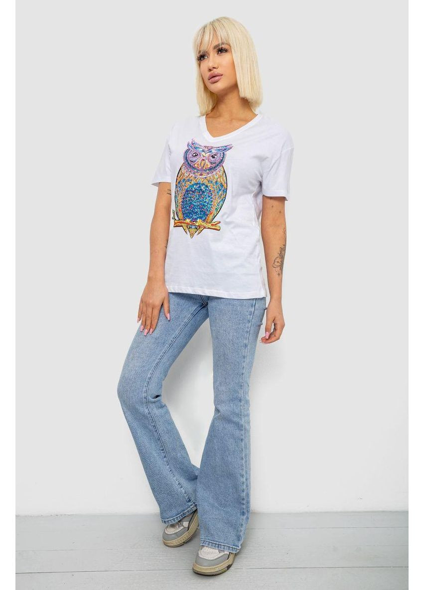 Футболка жіноча з принтом, колір білий, 244R2804 Ager - (382943539)