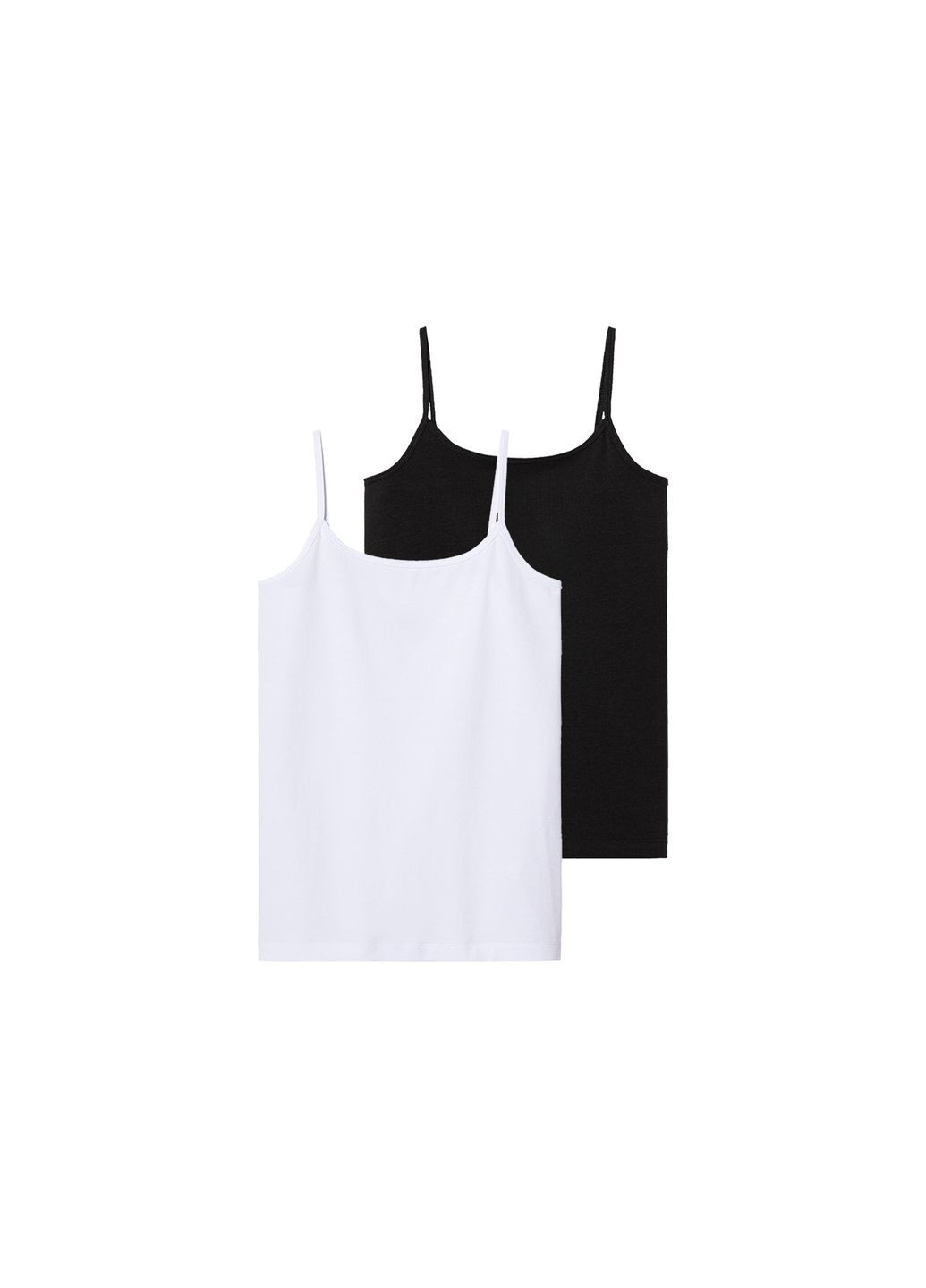 Комбінований майка натільна набір 2 шт. бавовняні для дівчинки lycra® 442790 чорно-білий Pepperts бавовна, трикотаж, еластан