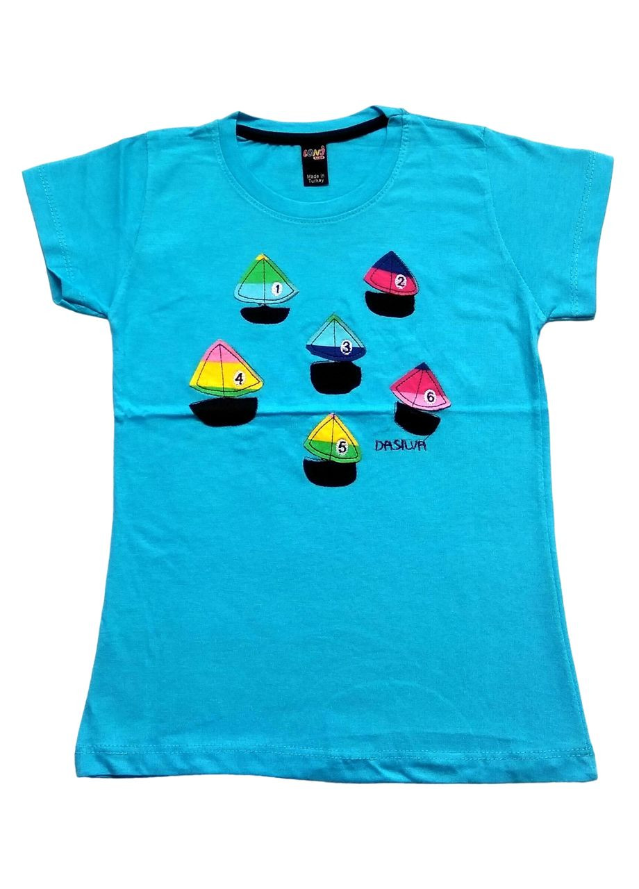 Голубая летняя футболка для мальчика Loni Kids