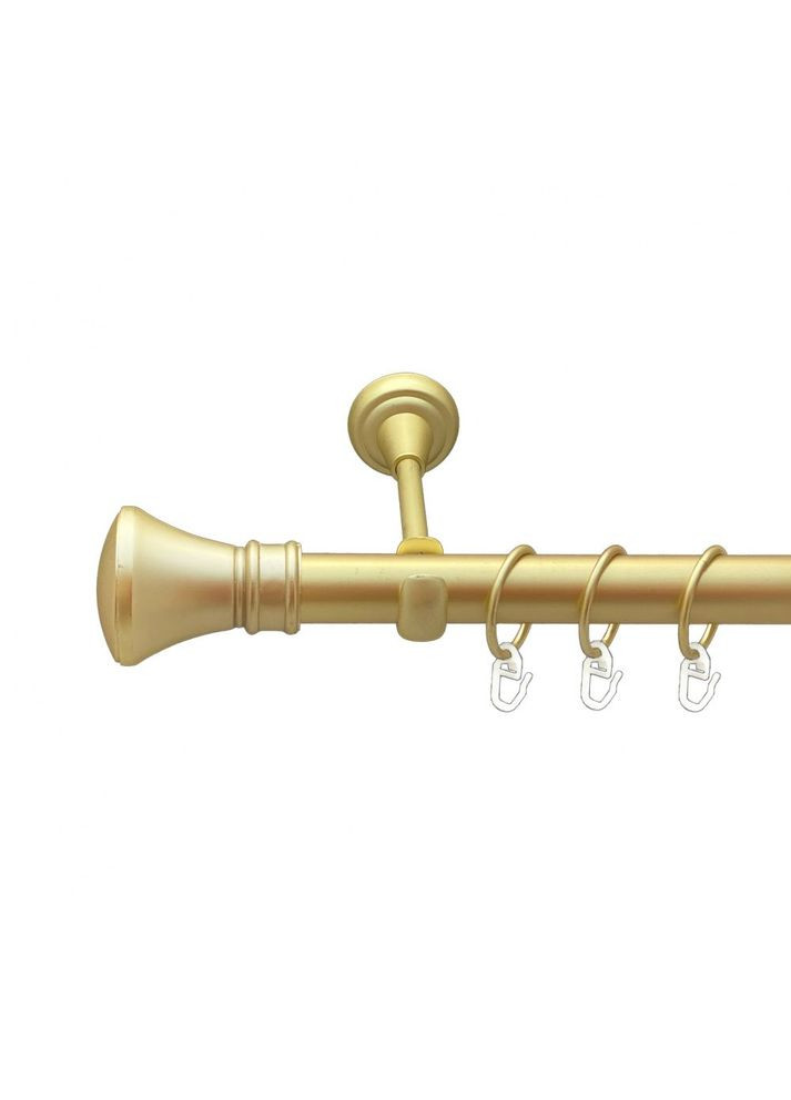 Карниз Люксор металлический однорядный открытый гладкая труба Золото Матовое 25 мм 200 см (00-00010187) ORVIT (300278205)