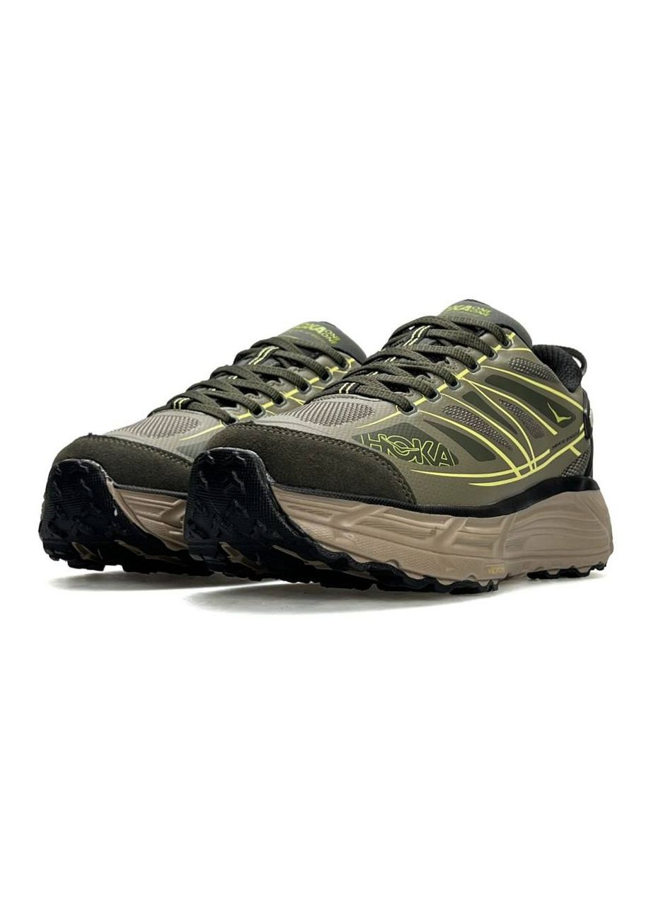 Оливковые (хаки) демисезонные кроссовки мужские hoka No Brand Mafate Speed 2 GTX Khaki Brown