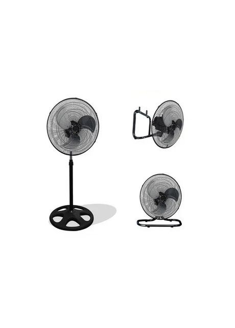 Вентилятор 3 в1 Wimpex 1807 Чорно - Сріблястий підлоговий настільний настінний охолоджувач з 3 швидкостями Hengda (363832889)
