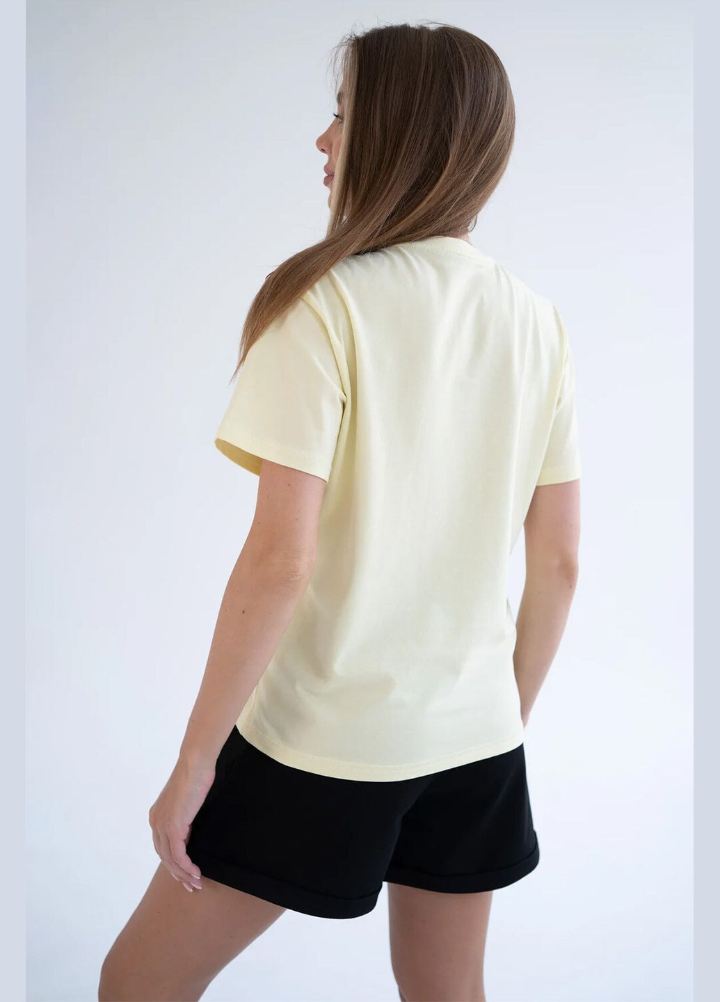 Жіноча бавовняна футболка Базова Лимонна Teamv - (317310432)