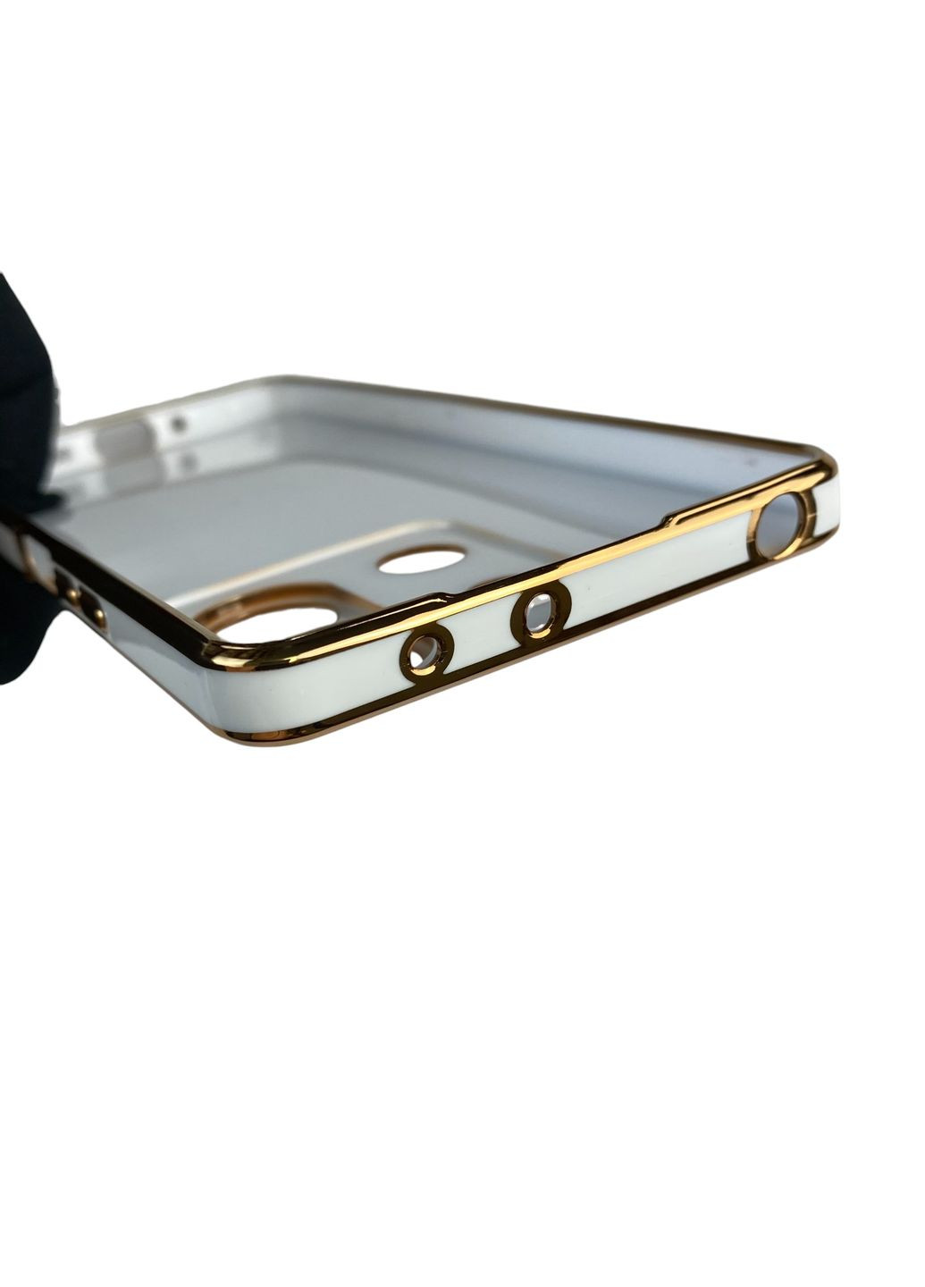 Чохол для Redmi Note 13 Pro 5G із захистом камери із золотою окантовкою на сяомі редмі нот 13 про білий gs1 Xiaomi (366231448)