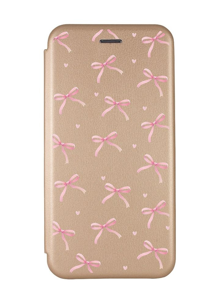 Чохол-книжка золотий з малюнком на Xiaomi Redmi 9A Бантики (принт 404) Creative (365435487)