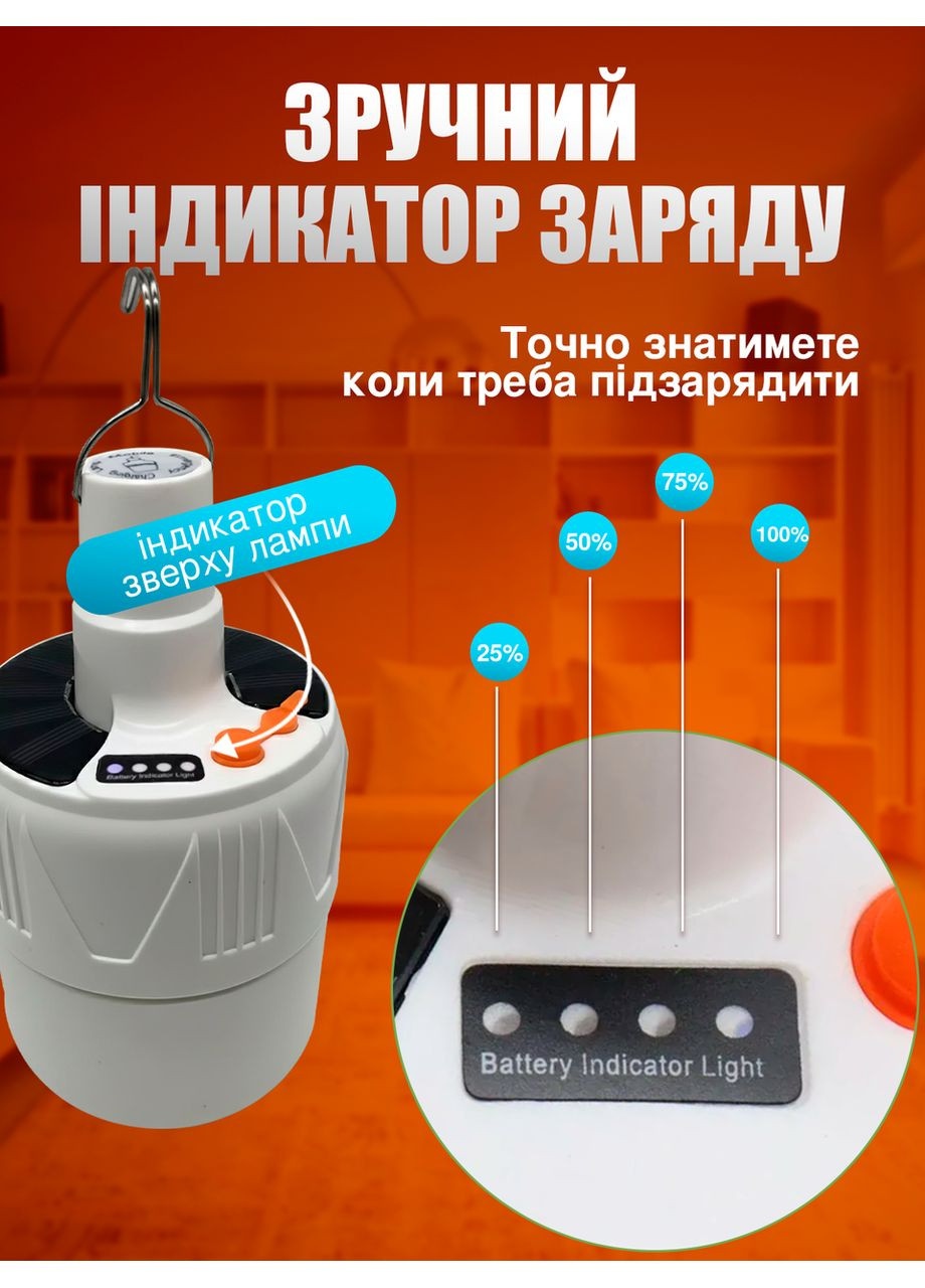 Лампа ліхтар на акумуляторі, з підвісом, Портативна USB LED лампочка, світильник No Brand (362355082)