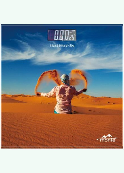 Підлогові ваги 6013-4-MT скляні ваги для дому 180 кг Monte (298875952)