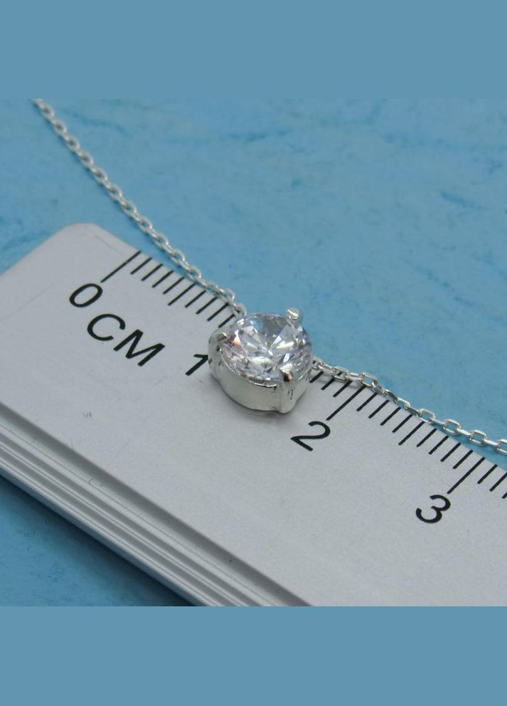 Срібне кольє "Камінчик на ланцюжку" No Brand (350667605)