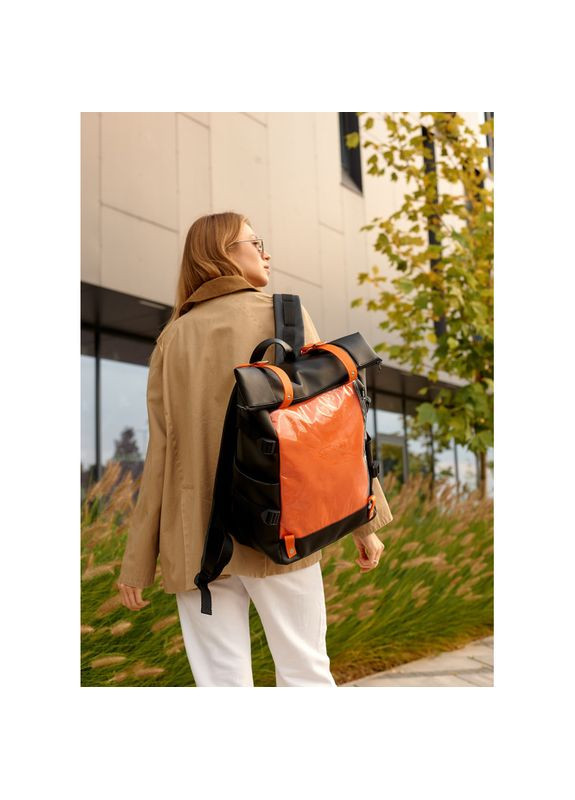 Женский рюкзак RollTop Hacking черно-оранжевый. Sambag (329692800)