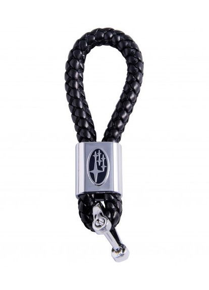 Брелок для авто ключей (Субару) кожаный плетеный (черный) Subaru (360949268)