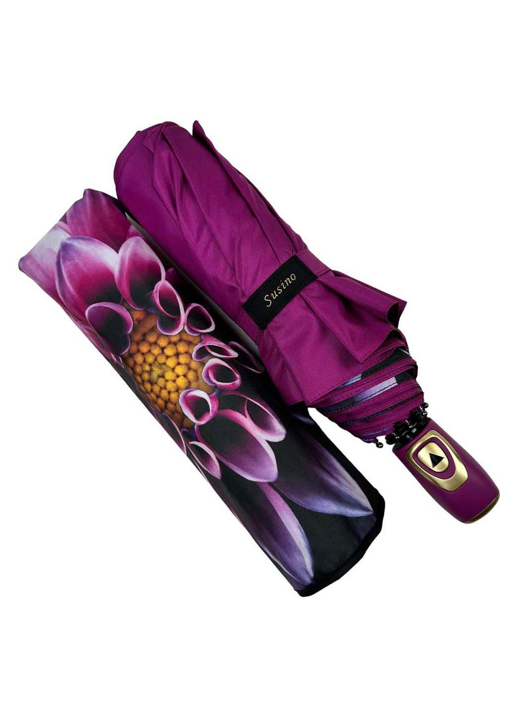 Жіноча парасоля напівавтомат з подвійною тканиною на 9 спиць Susino (289977590)