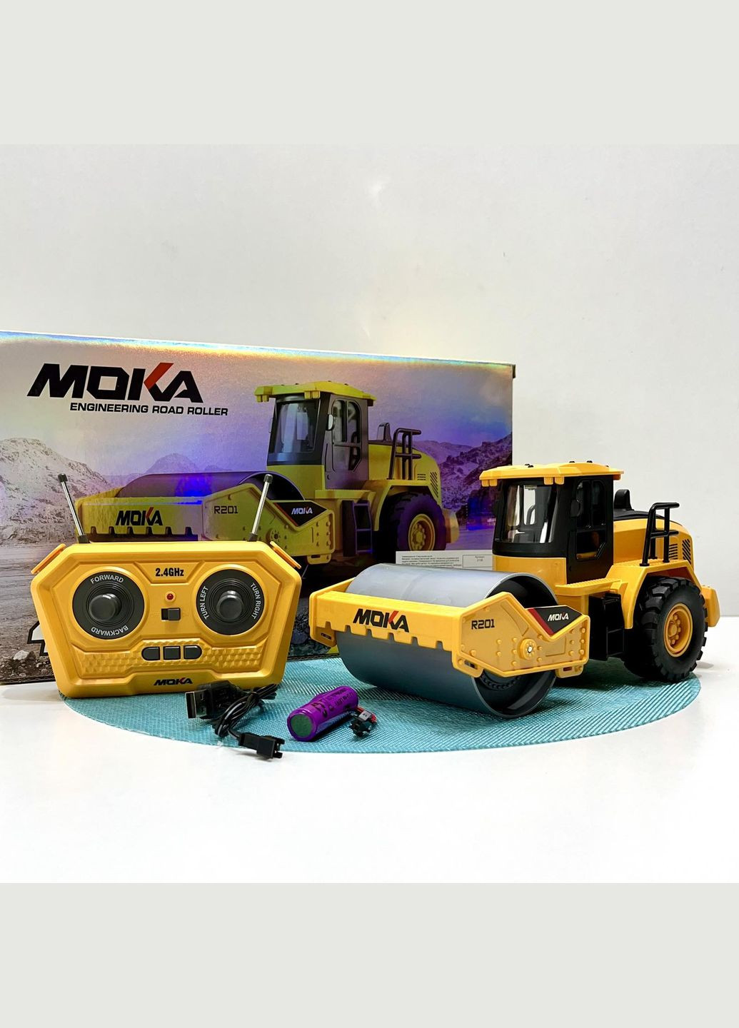 Спецтехника на радиоуправлении Дорожный каток резиновые колеса USB-кабель (2136) No Brand (308071741)