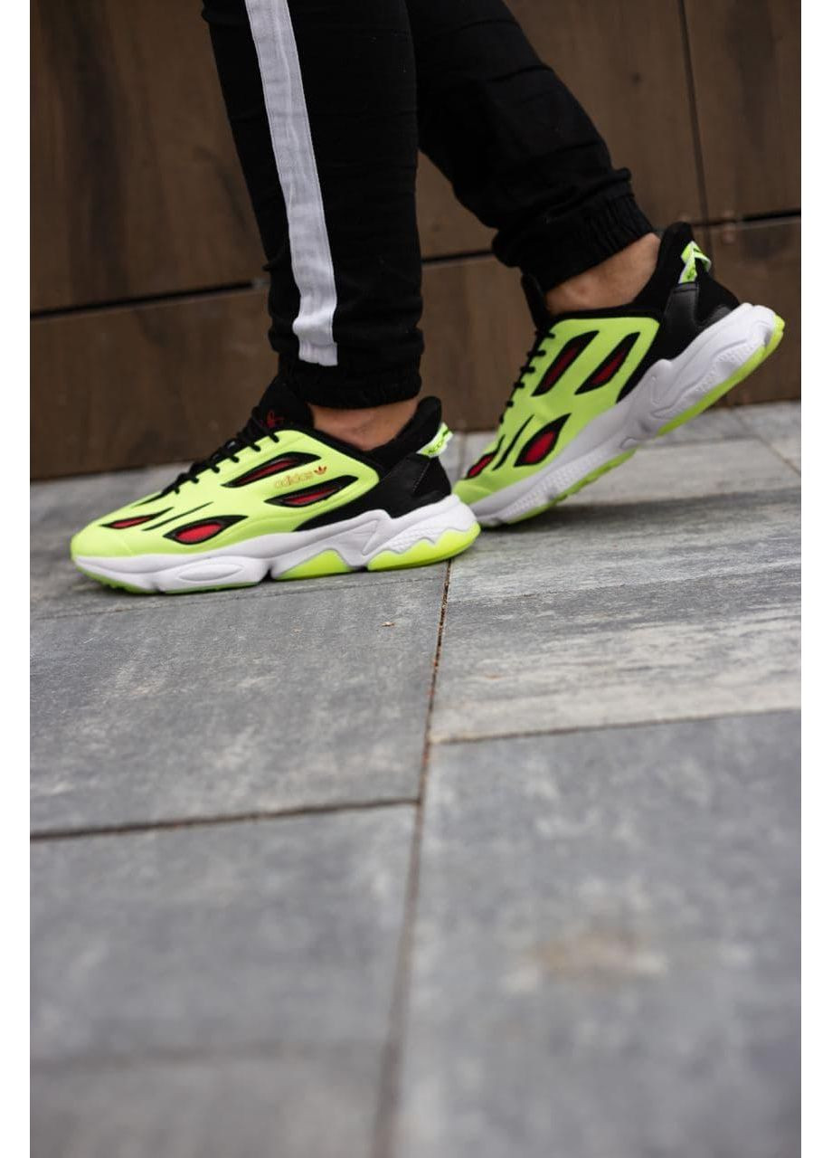 Серые демисезонные кроссовки мужские adidas ozweego celox neon green адидас озвиго No Brand