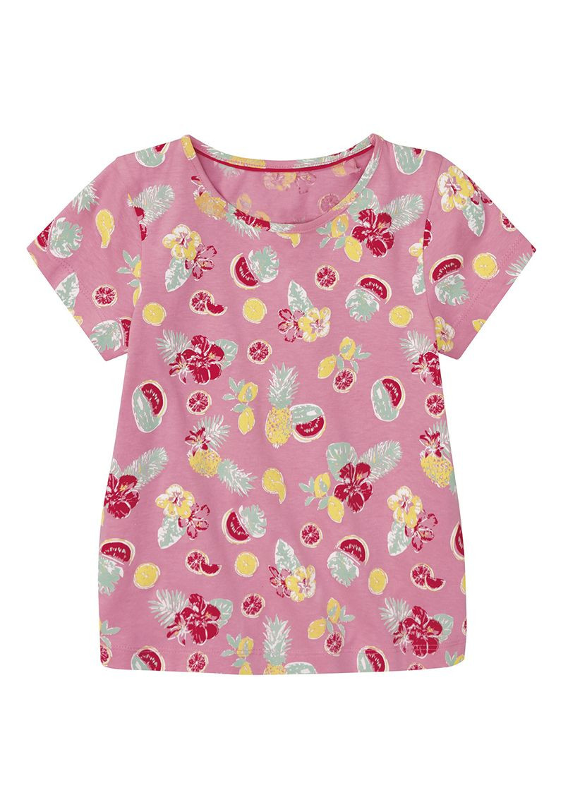 Рожевий літній комплект(футболка+легінси+панама) Lupilu
