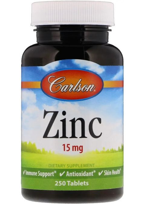 Цинк глюконат Carlson Zinc 15 мг 250 таб Carlson Labs (357340197)
