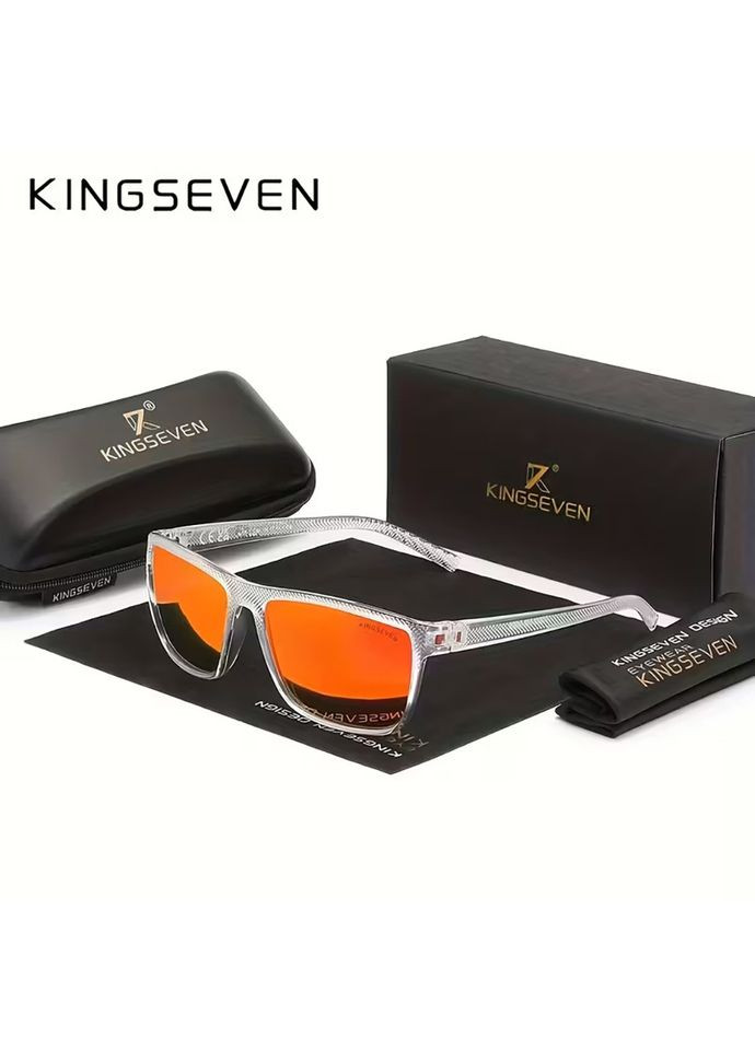 Чоловічі поляризаційні сонцезахисні окуляри LC755 Transparent Red KINGSEVEN (368626701)