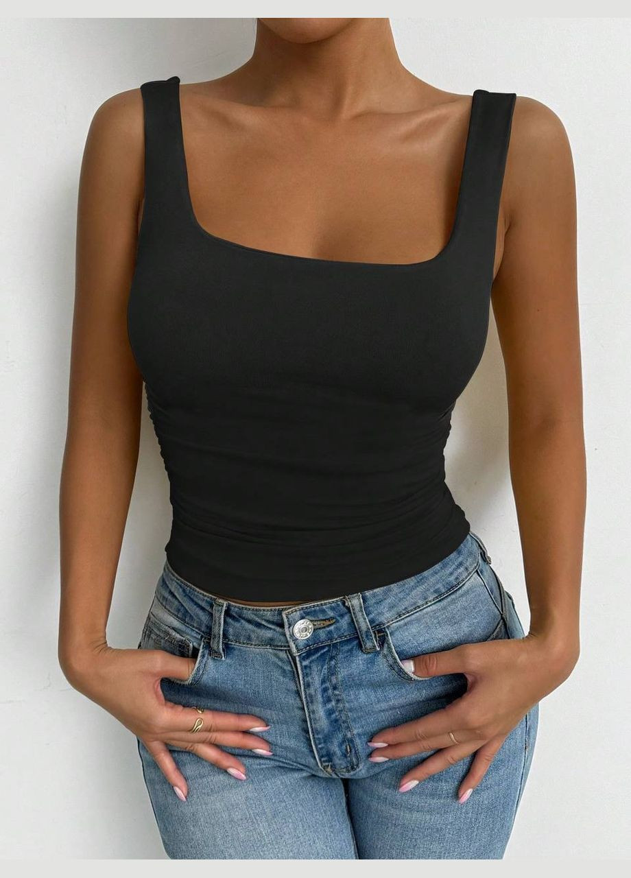Жіноча майка з квадратним вирізом та широкими бретелями MonCher — 332955682