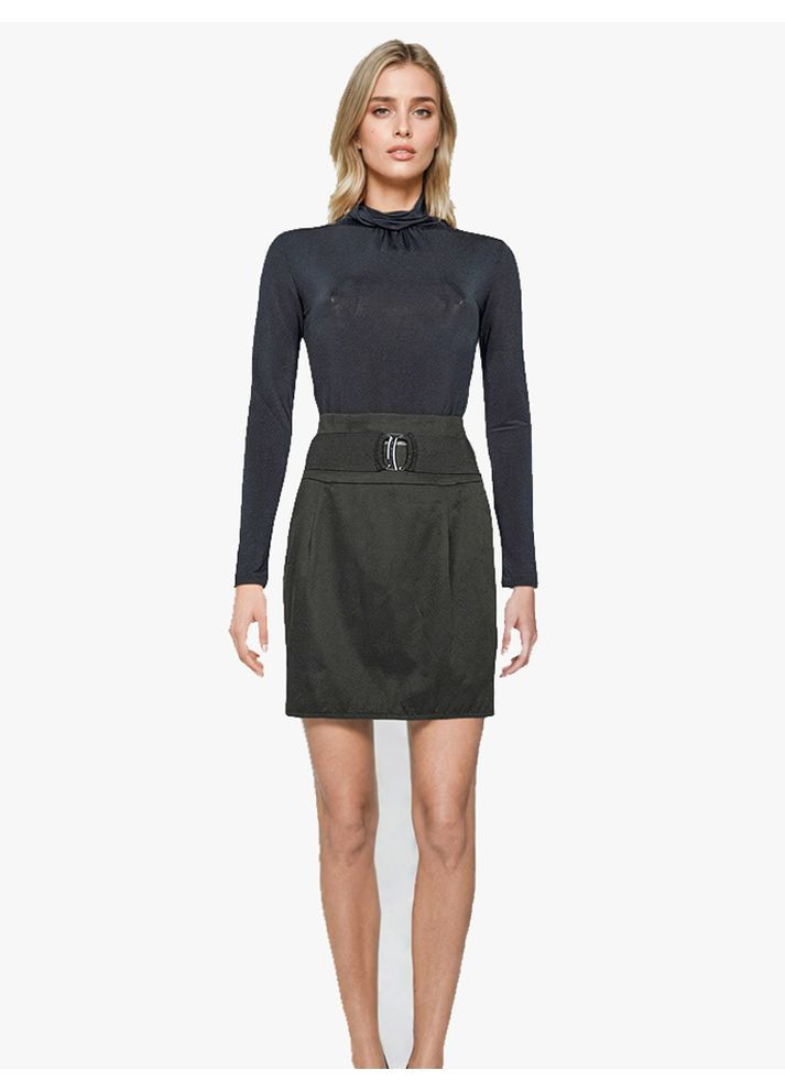 Черная офисная однотонная черная офисная юбка-мини карандаш fv-119623 черный Forza Viva