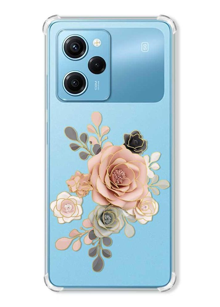 Чехол с утолщенными углами на Xiaomi Redmi Note 12 Pro Speed 5G:: Розы (принт 275) Creative (360690684)