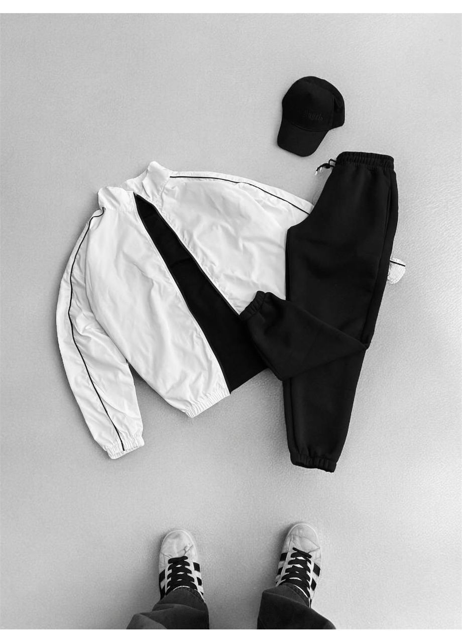 Мужской спортивный костюм осенний черно-белый No Brand (364864016)