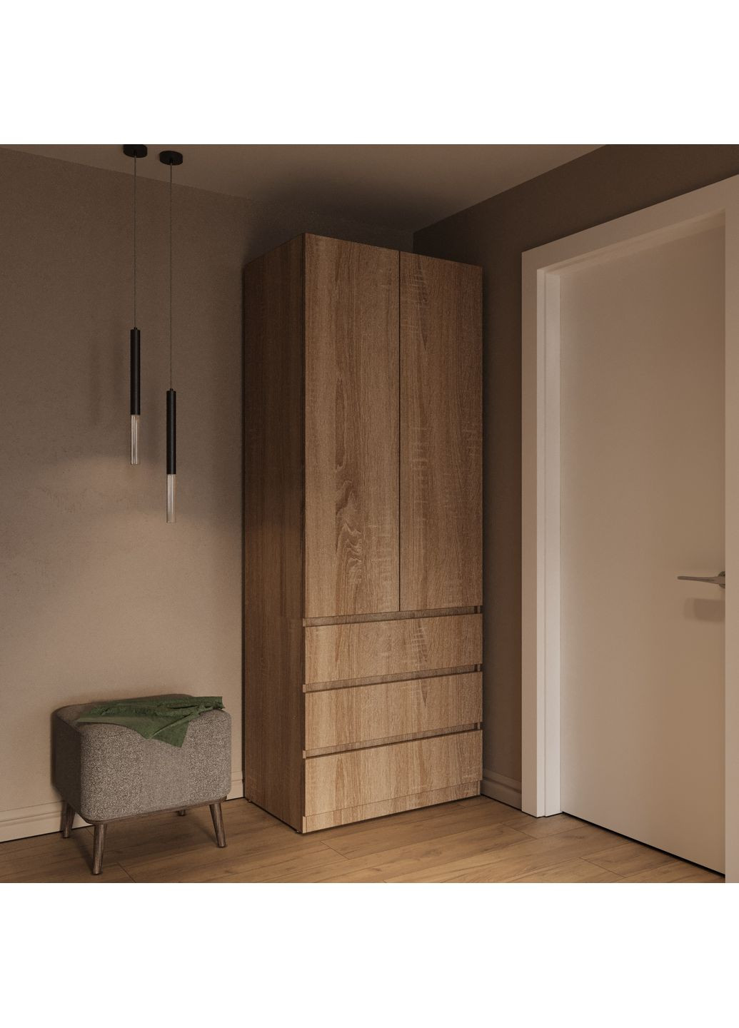 Шафа на 3 шухляди та тримач для одягу 80х50х210см MEBEX (356509048)