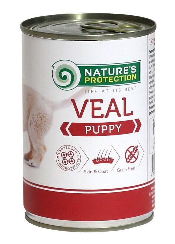 Вологий корм для цуценят всіх порід з телятиною Puppy Veal 800г Nature's Protection (334179407)