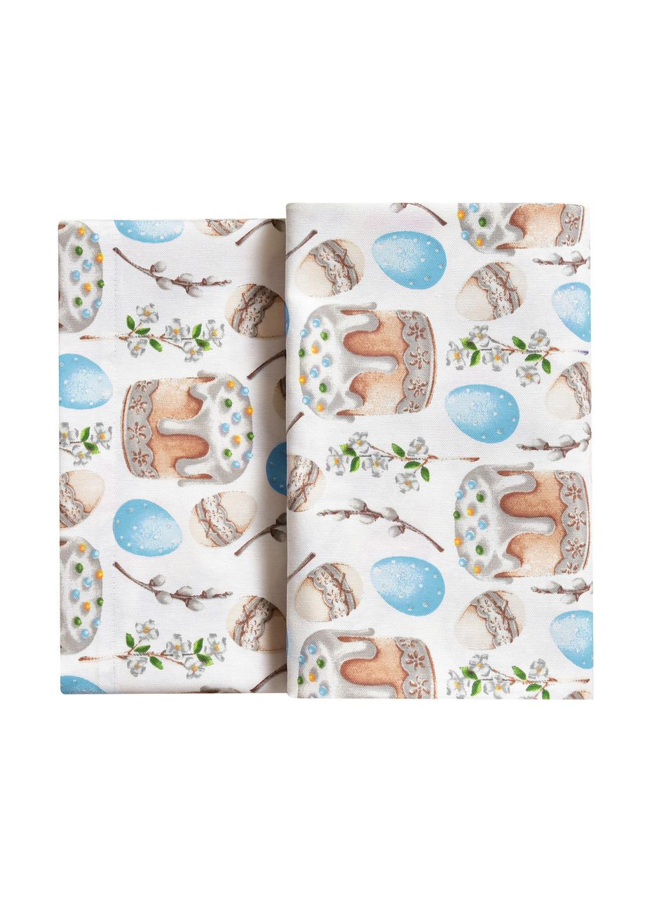 Скатертина 170х260 см бавовняна скатертина з водовідштовхувальним покриттям, великодній принт святкова IDEIA (289370538)