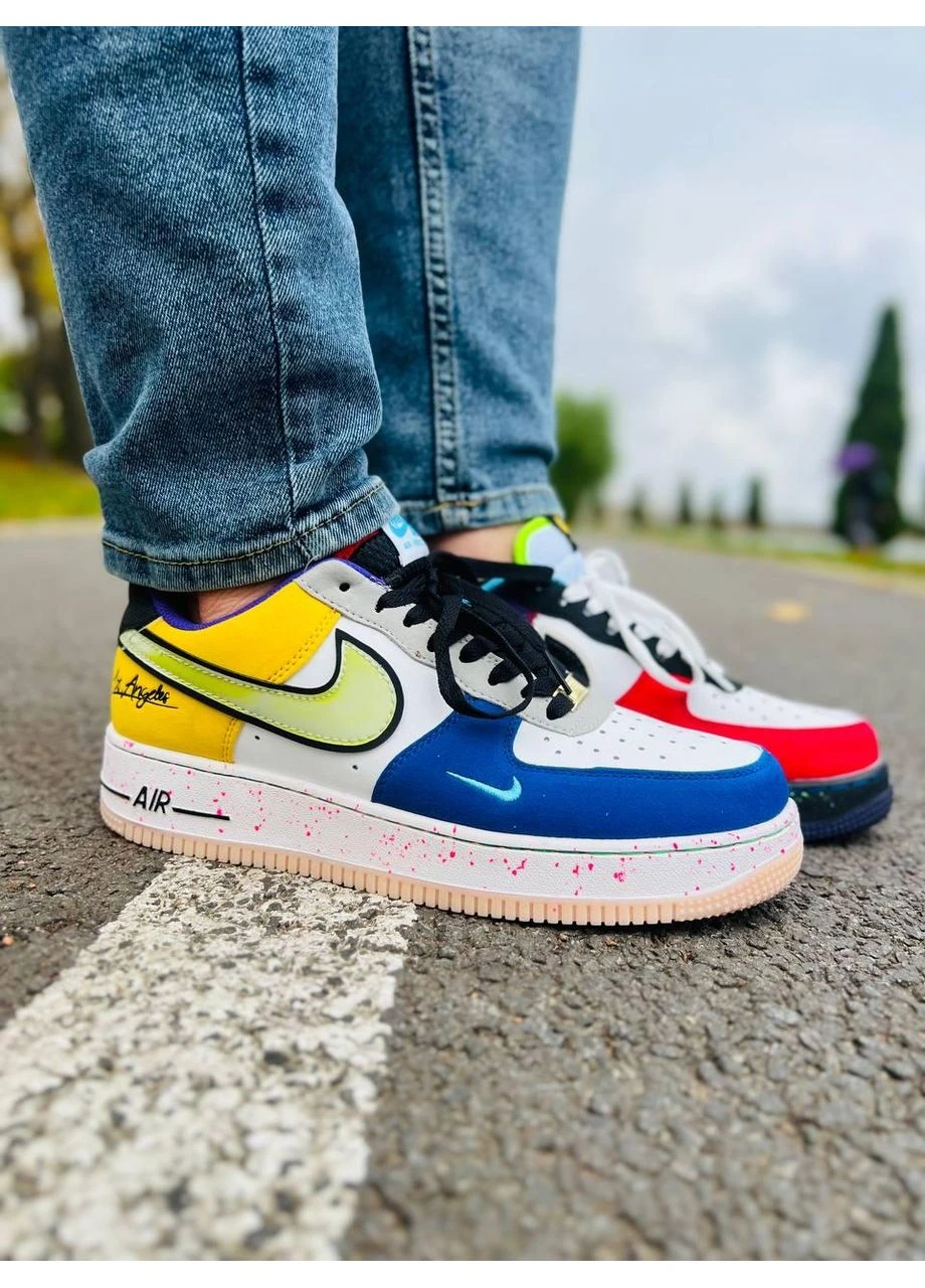 Цветные летние кроссовки nike air force 1 what the la найк аир форс 1 No Brand
