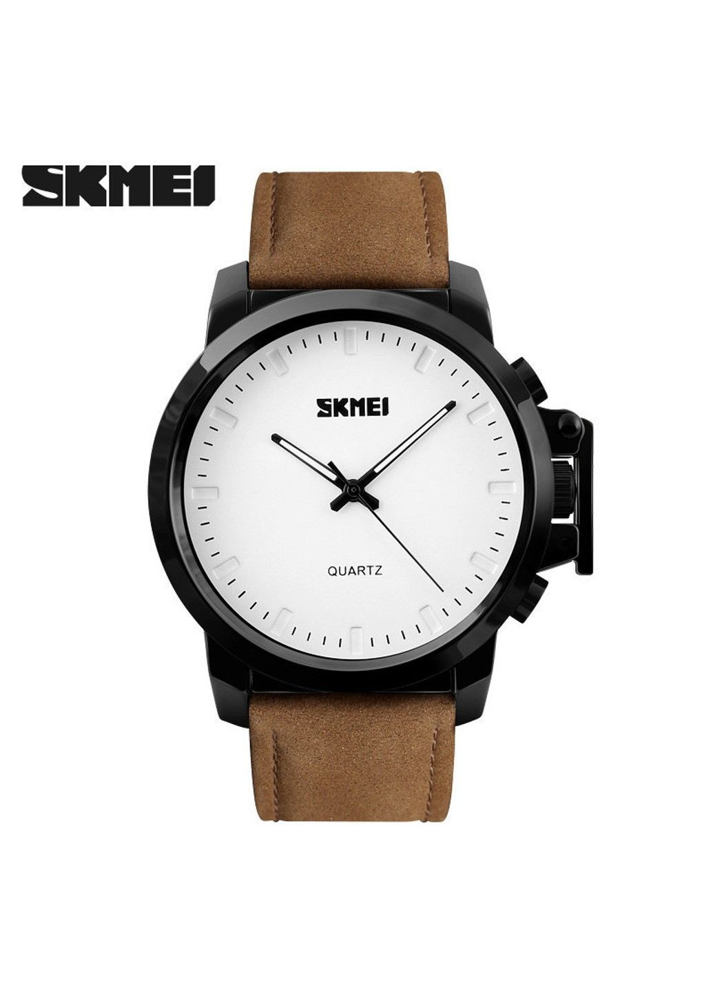 Классические мужские часы 1208 коричневая замша Skmei (313653757)