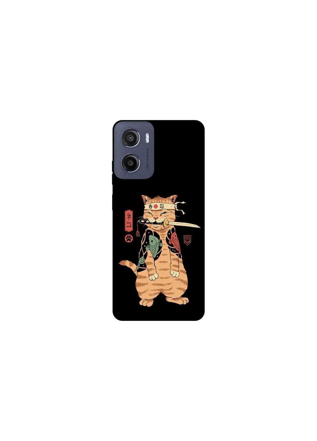Чехол на Motorola Moto E15 Кот-самурай Frontalka (375720076)