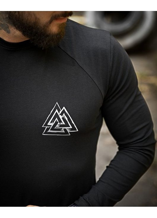 Тактичний чоловічий лонгслів Руни чорний No Brand (360506907)