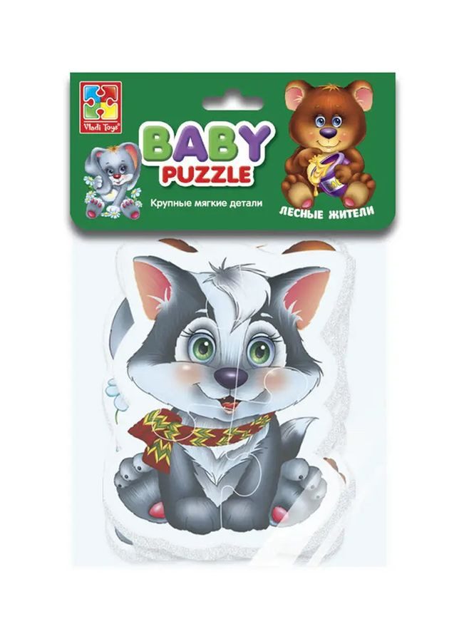 Беби-пазлы "Лесные жители" цвет разноцветный 00-00018577 Vladi toys (314891007)