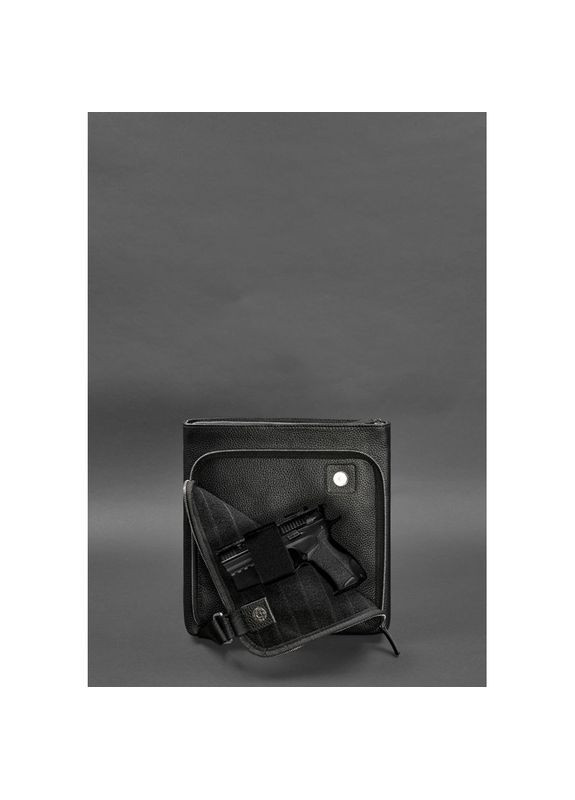 Сумка мужская через плечо кожаная планшет для скрытого ношения пистолета Флотар Черный BlankNote (302009371)