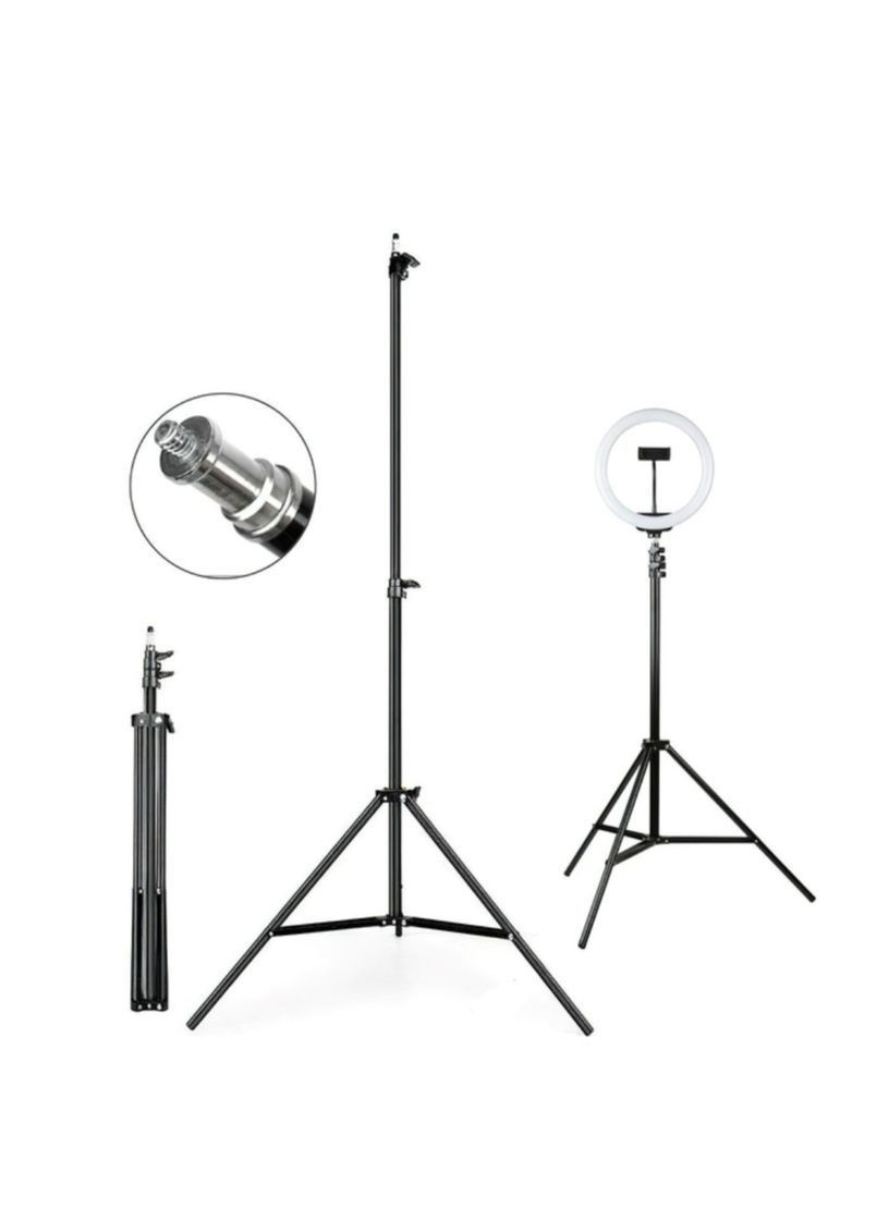 Штатив для кольцевой лампы, фотоаппарата Черный 205см, штатив тренога No Brand (365784393)