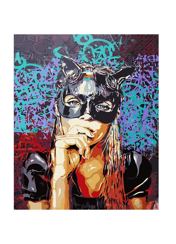 Картина по номерам ПРЕМИУМ Арт Женщина-кошка размером 40х50 см (GS557) Strateg (362500309)