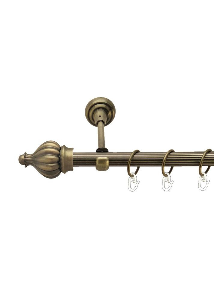 Карниз Таджа металлический однорядный открытый рифленая труба Антик 19 мм 300 см (00-00017288) ORVIT (300283043)