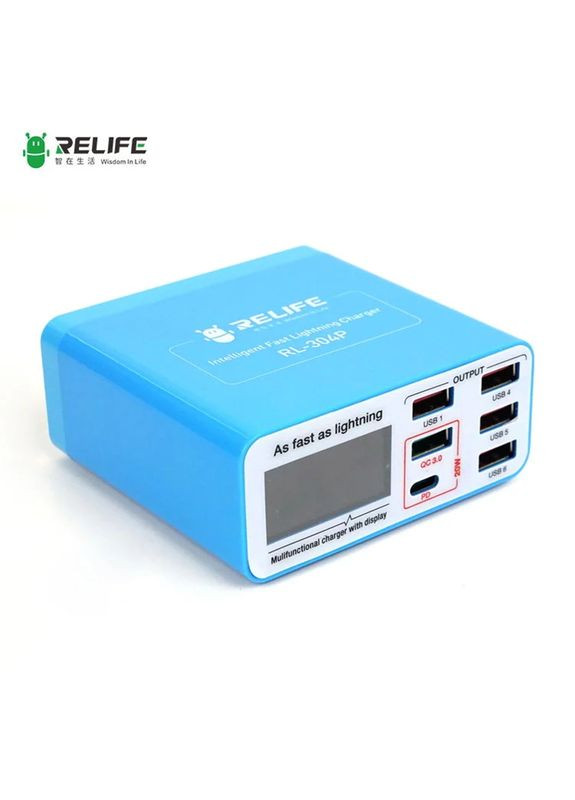 Швидкий зарядний пристрій RL-304P / 4xUSB / 1xType-C PD3.0 / 1xUSB QC 3.0 / 40W Relife (317204204)