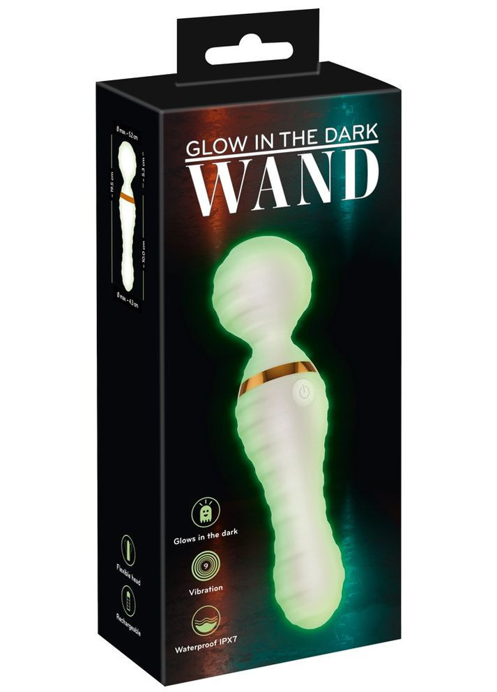 Вібратор мікрофон GITD Wand Vibrator, світиться у темряві No Brand (303890107)