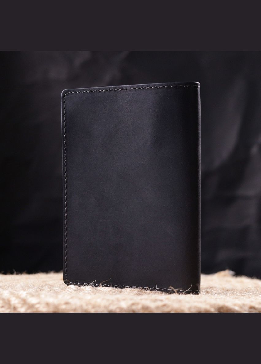 Стильная обложка на паспорт в винтажной коже Карта 16770 Черная Grande Pelle (331908351)