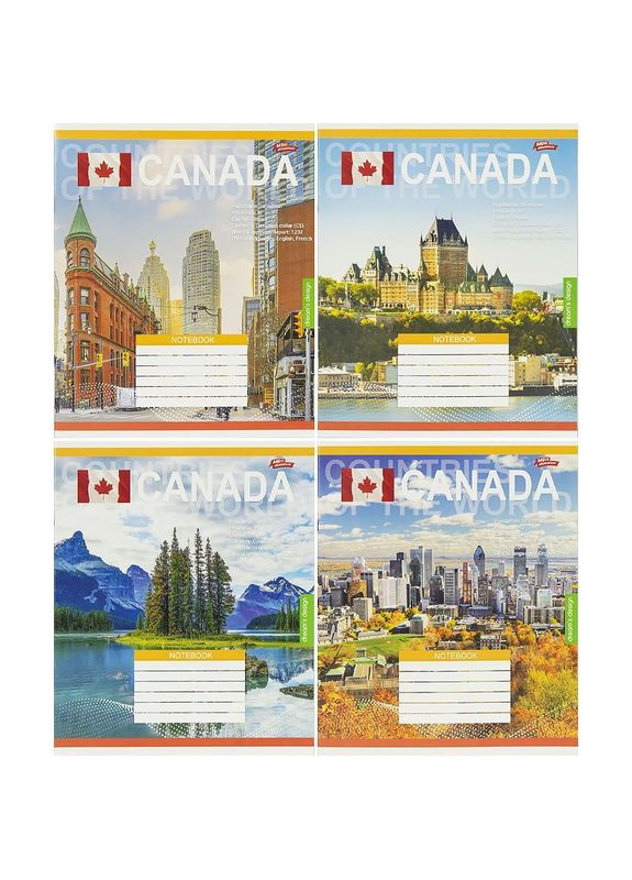 Зошит 24 арк. клітинка, 16 шт/уп "МРІЇ" / Канада Мрії Збуваються (356005898)