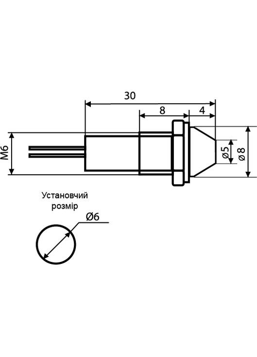 Сигнальная арматура AD22C-6 зеленая 220V AC A0140030100 Аско-Укрем (346086919)