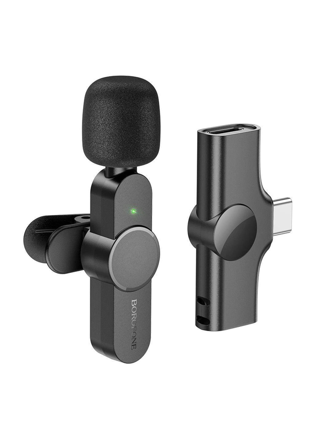 Бездротова мікрофонна система BFK12 Trophy lavalier wireless digital microphone Type-C Black Borofone (380482374)