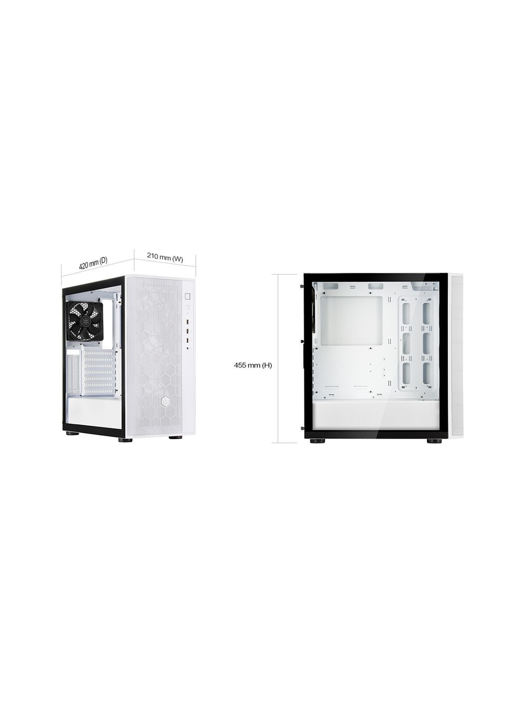 SilverStone Корпус SilverStone FARA FAR1WG-V2, без БП, 2xUSB3.0, 1xUSB2.0, 1x120mm Black fan, TG Side Panel, ATX, White Silver Stone (314977629)