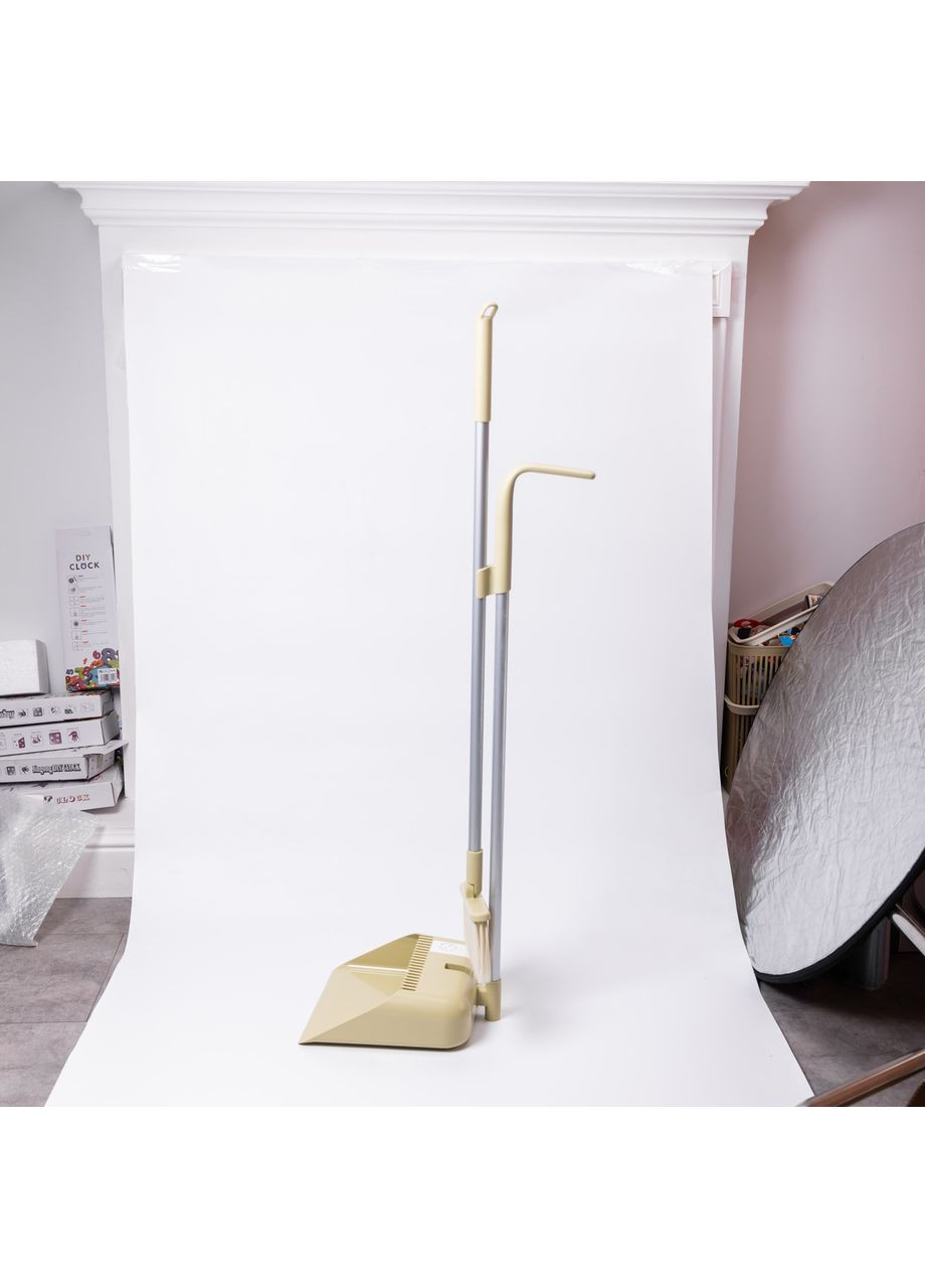 Набір віник і совок на довгій ручці для підлоги 25×24×100 см щітка віник для прибирання HP-45-15GR Yiwu (371787460)