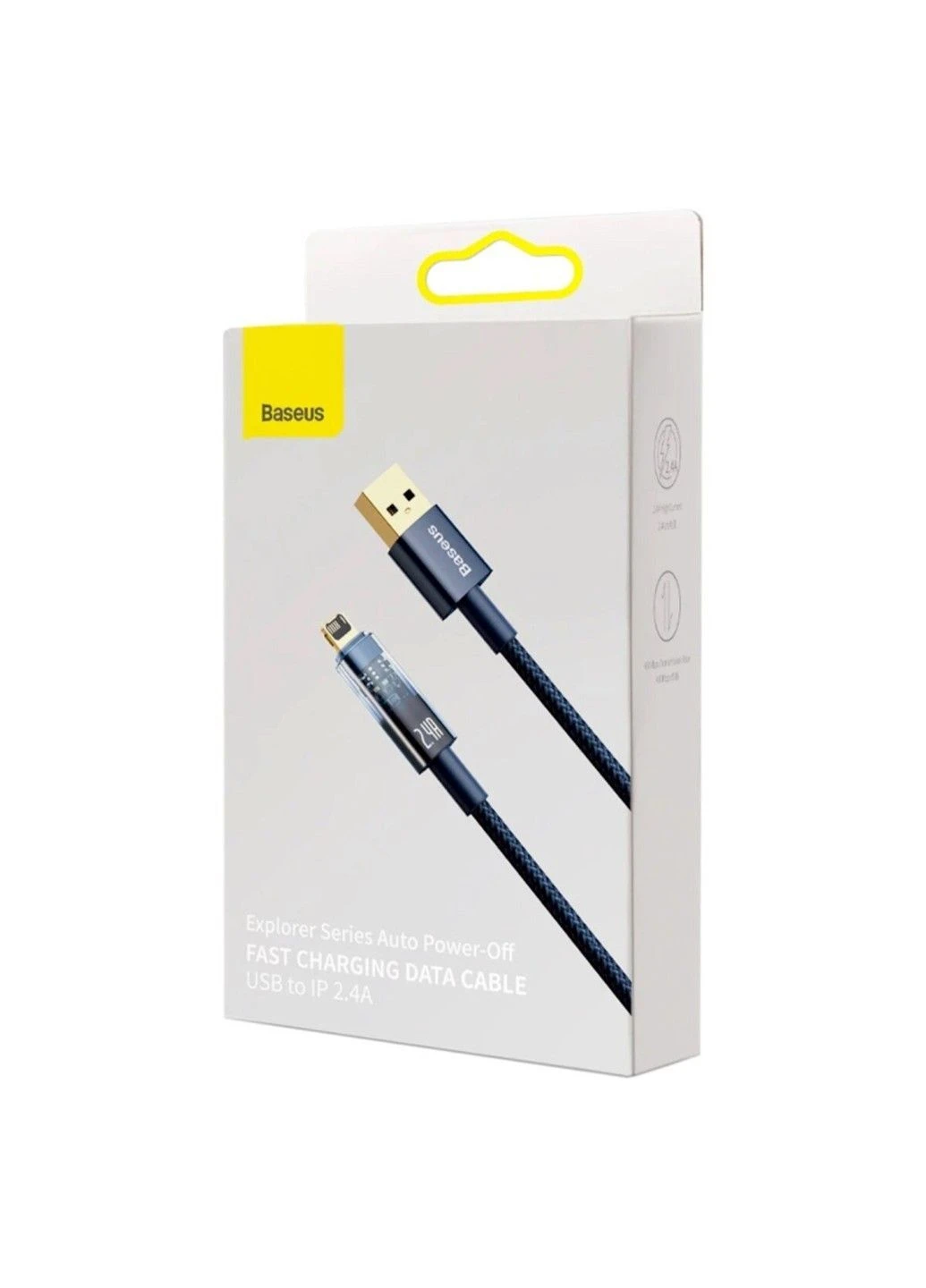 Кабель Explorer Series Auto Power-Off Fast Charging Data Cable USB to IP 2.4A 2m Blue Baseus (378593181)