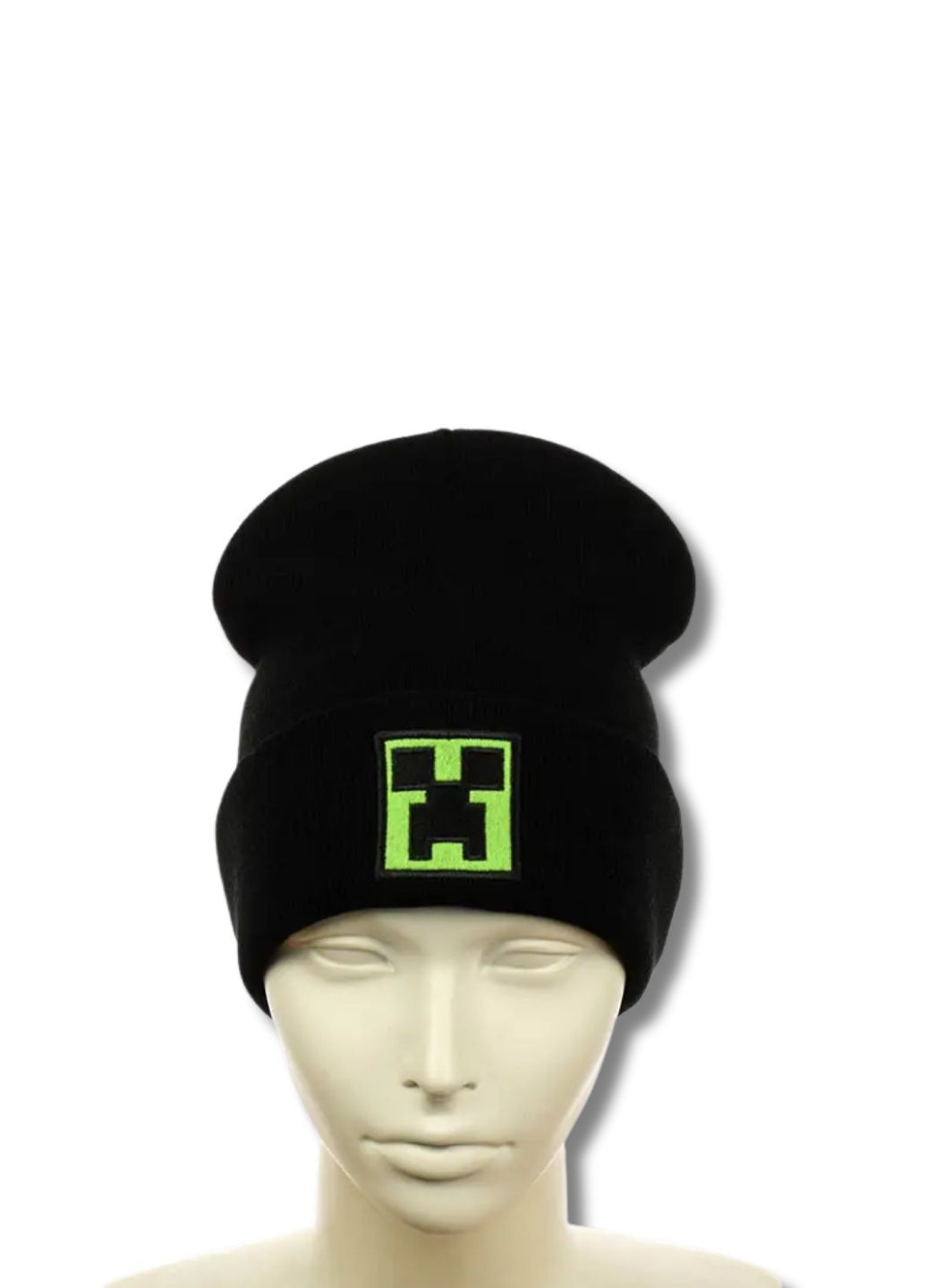 Детская демисезонная шапка бини Майнкрафт / Minecraft No Brand Дитяча шапка біні з вишивкою (346390102)