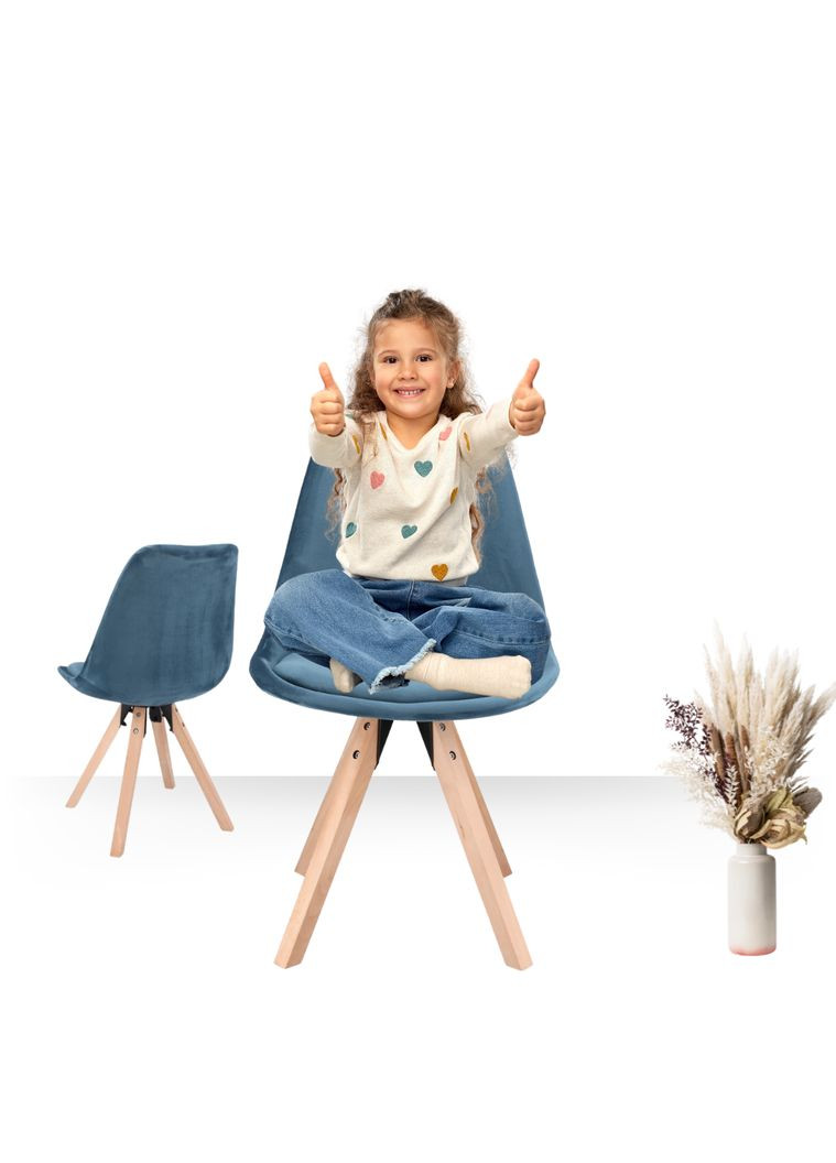 Стул Saida в скандинавском стиле с деревянными ножками аквамарин Jumi (361952952)