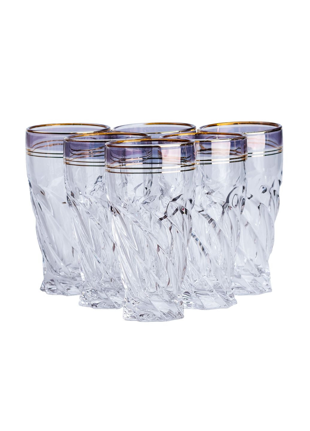 Набір склянок Vermont фігурних високих 6 штук по 250 мл, синій TS Kitchen HP567 No Brand (360977582)