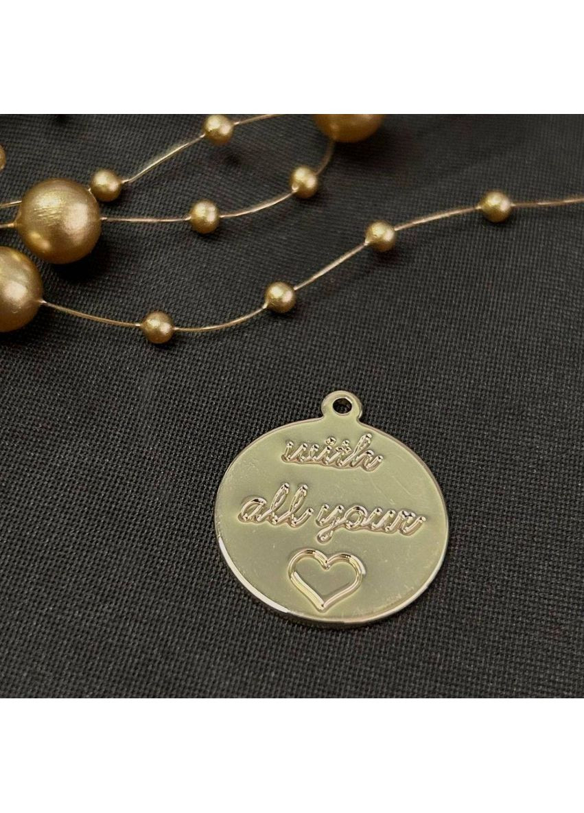 Подвеска медальон 20мм, 18К золото лимонный цвет Plus-plus (354796705)